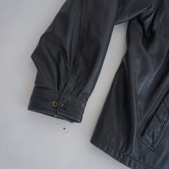 Wilsons The Leather Experts Black 100% Leather Zip Up Jacket XL - Picture 9 of 12